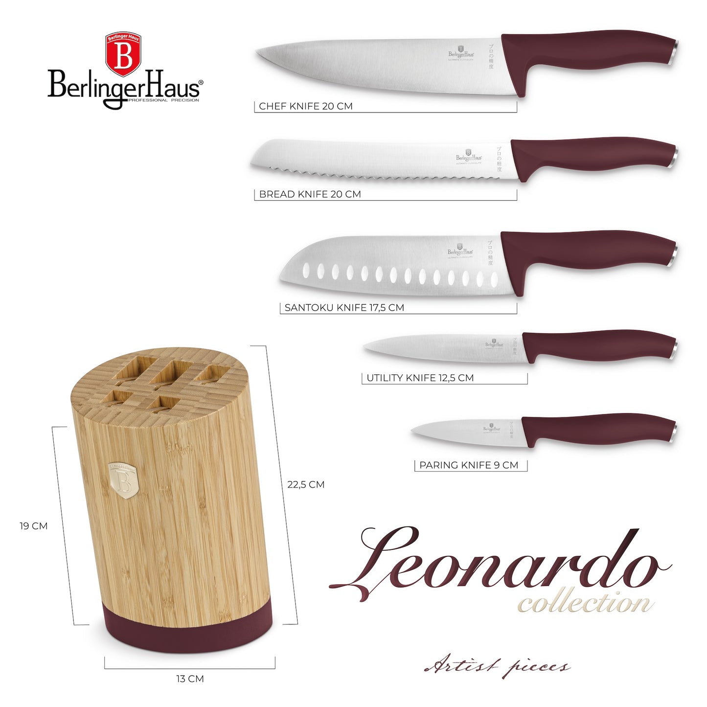 Berlinger Haus Knivset 6 Delar Leonardo