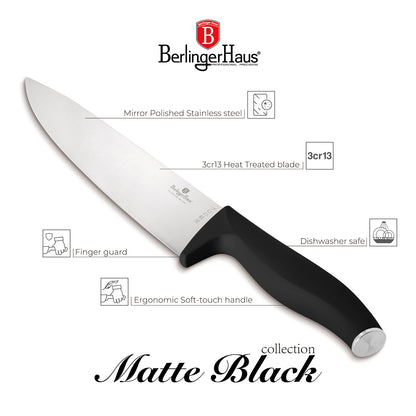 Berlinger Haus Svart Knivset med Bambuskärbräda