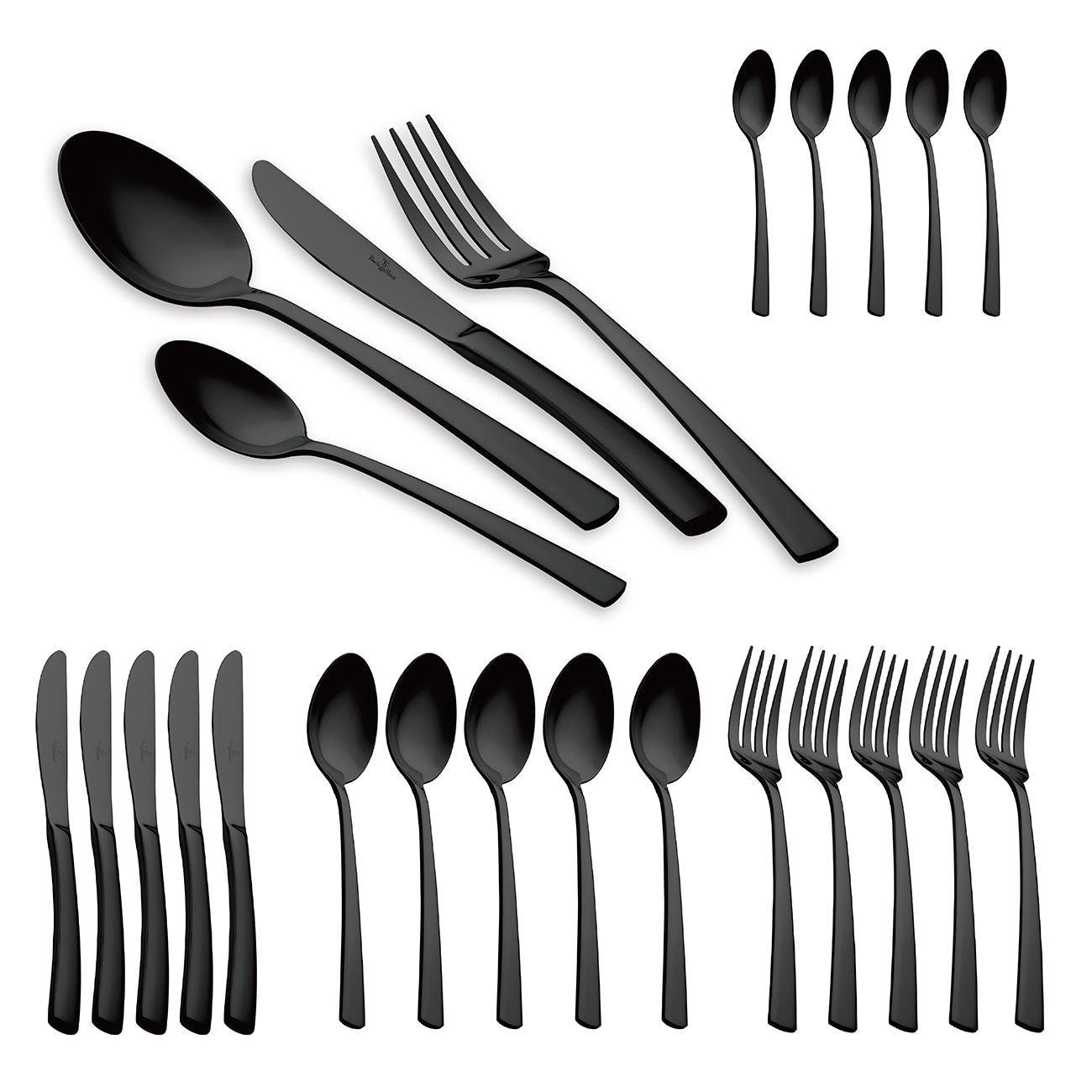 Bestickset i rostfritt stål – Black Mirror Edition (24 delar)