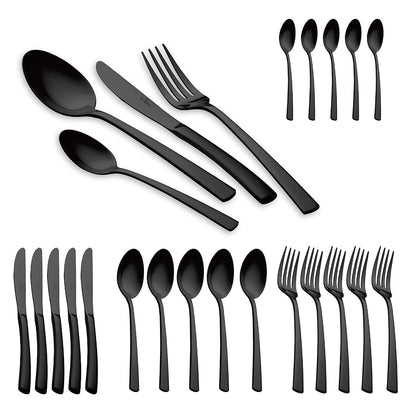 Bestickset i rostfritt stål – Black Mirror Edition (24 delar)