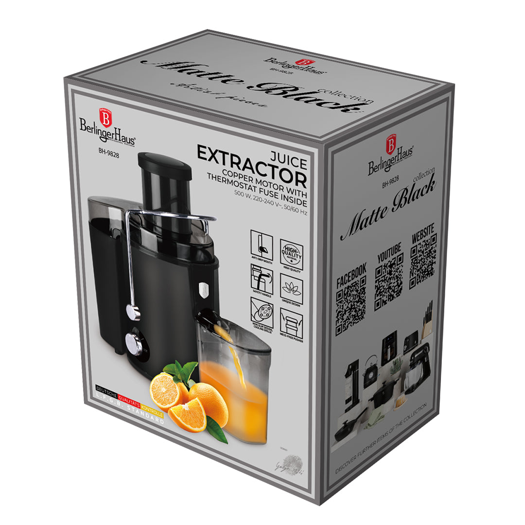 Juicemaskin i svart rostfritt stål